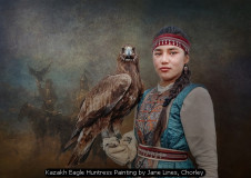 Kazakh Eagle Huntress Painting by Jane Lines, Chorley
