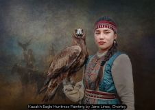 Kazakh Eagle Huntress Painting by Jane Lines, Chorley